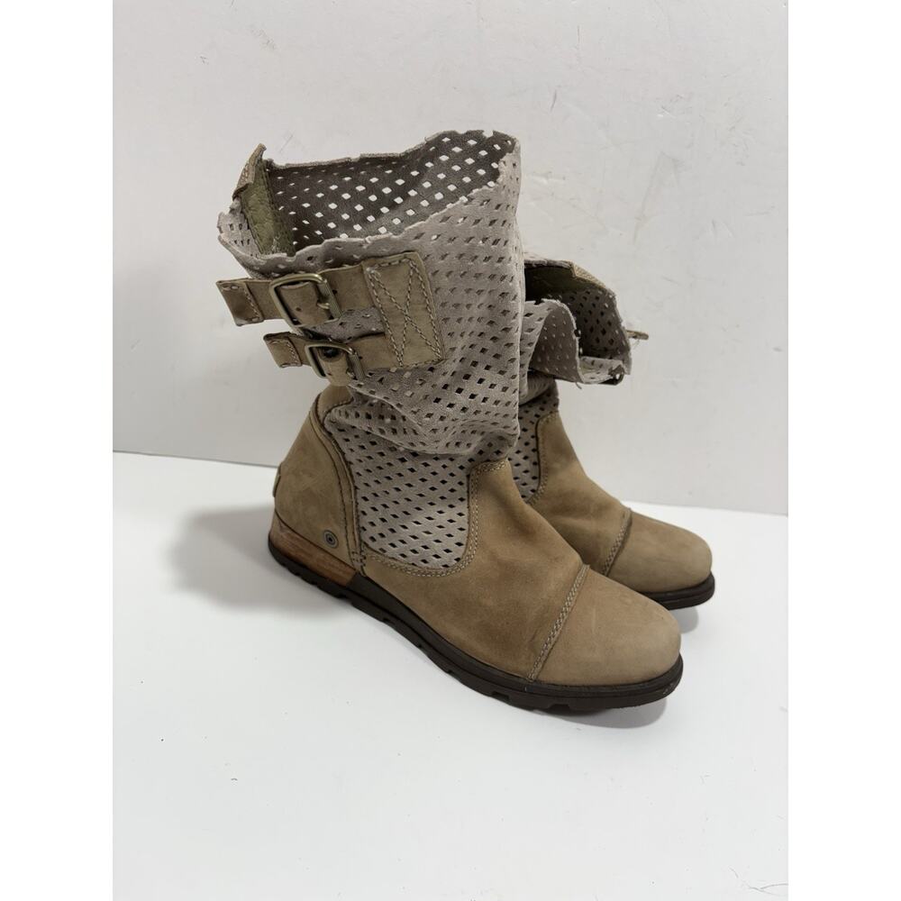 Sorel Sage Womens Size 6 37 Perf‎ Leather Mid Calf Pull On Boots NL2167-977